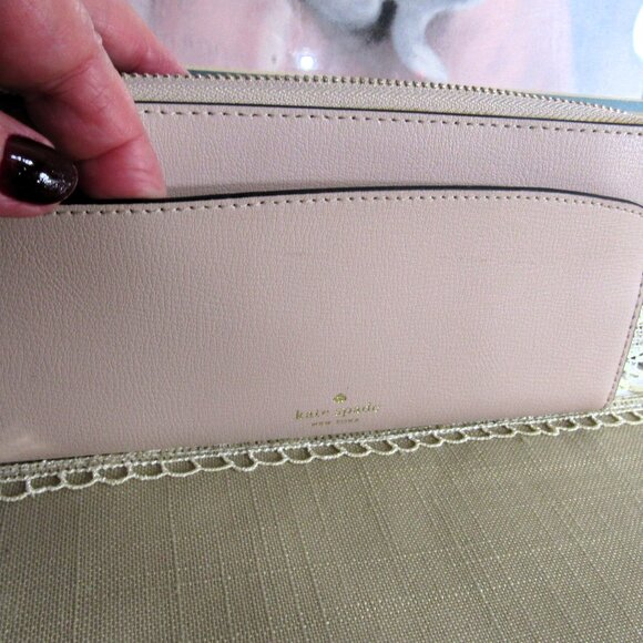 KATE SPADE "BEIGE PINK" CONTINENTAL ORGANIZER WALLET, ORG $ 289 EXCEL CONDITION - Picture 6 of 9